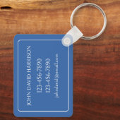 Monogram aus Blue und White Palm Palmetto Tree Schlüsselanhänger (Rückseite)