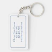 Monogram aus Blue und White Palm Palmetto Tree Schlüsselanhänger (Rückseite)