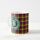Monogram aus Buchanan Family Red and Yellow Tartan Kaffeetasse (Vorderseite Links)