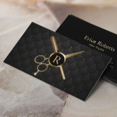 Monogram aus der Hair Stylist Modernes Black & Gol Visitenkarte
