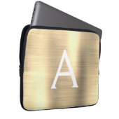 Monogram aus Luxus Gold Stainless Steel Laptopschutzhülle (Vorne Rechts)
