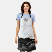 Monogram aus Luxus Marble Black Agate Gold Glitzer Schürze (Getragen)