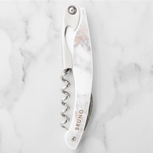 Monogram aus Luxus-Rose-Gold Kellnermesser (Vorderseite)