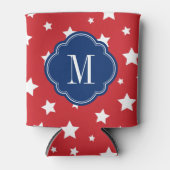 Monogram aus Red White and Blue Patriotic Stars Dosenkühler (Vorderseite)