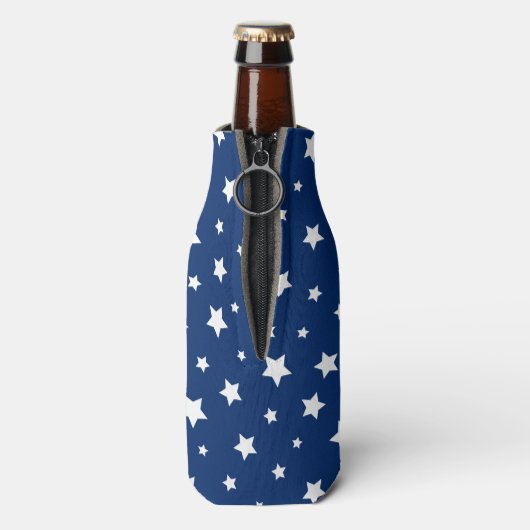 Monogram aus Red White and Blue Patriotic Stars Flaschenkühler (Flasche Rückseite)