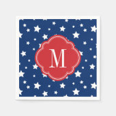 Monogram aus Red White and Blue Patriotic Stars Serviette (Vorderseite)