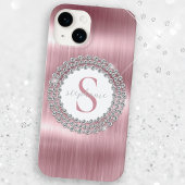 Monogram aus rosa Metalldiamanten Funkelnd luxuriö Case-Mate iPhone Hülle