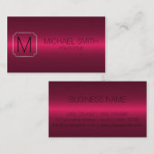 Monogram aus rotem Edelstahl Visitenkarte (Vorne/Hinten)