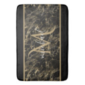 Monogram aus schwarzem und goldenem Marmor Elegant Badematte (Vorderseite Vertikal)