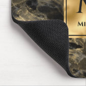 Monogram aus schwarzem und goldenem Marmor Elegant Mousepad (Ecke)