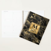 Monogram aus schwarzem und goldenem Marmor Elegant Planer (Anzeige)
