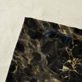Monogram aus schwarzem und goldenem Marmor Elegant Strandtuch (Beispiel)