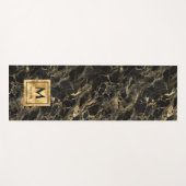 Monogram aus schwarzem und goldenem Marmor Elegant Yogamatte (Vorderseite (Horizontal))