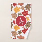 Monogram Autumn Herbstlaub Badhandtuch Set (Handtuch)