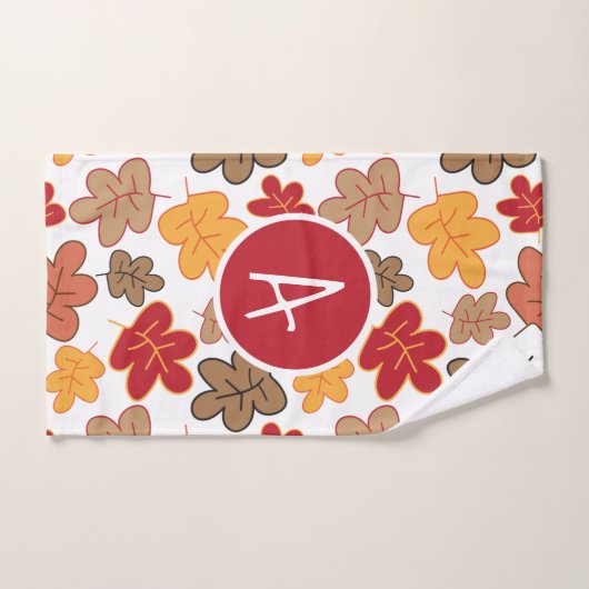 Monogram Autumn Herbstlaub Badhandtuch Set (Handtuch)