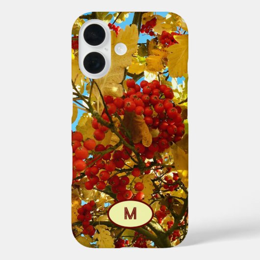 Monogram Autumn RedBerry orange Tree Crown Foto - Case-Mate iPhone Hülle (Rückseite)