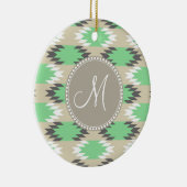 Monogram Aztec Andes Tribal Native American Keramik Ornament (Rechts)