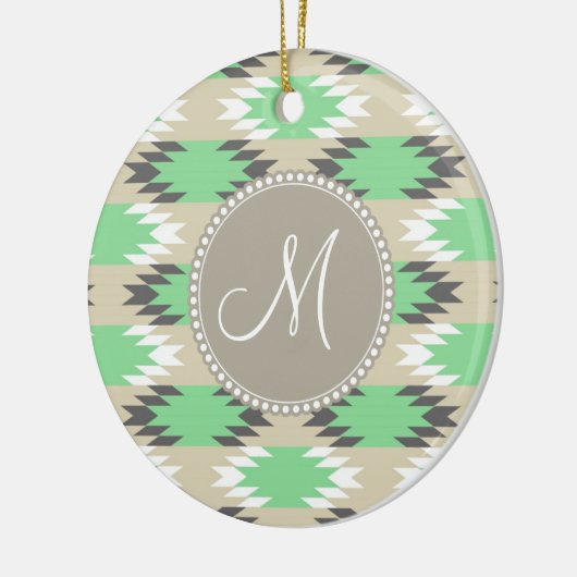 Monogram Aztec Andes Tribal Native American Keramik Ornament (Links)