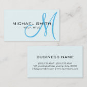 Monogram Azure neist Farbe Hintergrund Visitenkarte (Vorne/Hinten)