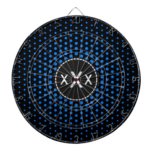 Monogram Azure Techno Dots Modern Dartscheibe (vorne)