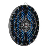 Monogram Azure Techno Dots Modern Dartscheibe (Vorderseite Links)