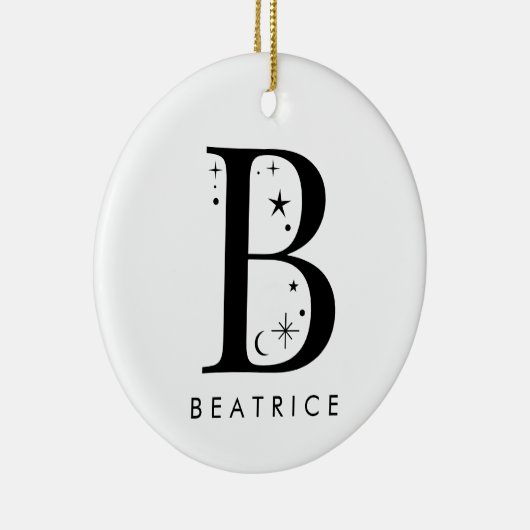 Monogram B Celestie Name Keramik Ornament (Rechts)