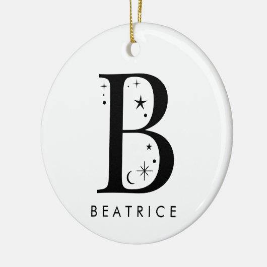 Monogram B Celestie Name Keramik Ornament (Links)