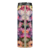 Monogram B Colorful Watercolor Flowers Hydration Thermosbecher (Rückseite)
