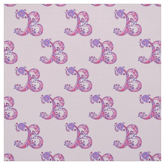 Monogram B dekorativer personalisierter Buchstaben Stoff (Muster)