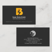 Monogram B, Electrician Contractor Visitenkarte (Vorne/Hinten)