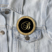 Monogram-B-elegante Goldschrift Button (Beispiel)