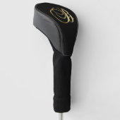Monogram-B-Gold auf schwarz Golf Headcover (angewinkelt)