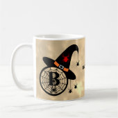 Monogram B Halloween Sky Hexenspinnen Name Kaffeetasse (Links)