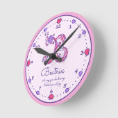 Monogram-B-Herz-Mädchen-Name bedeutet rosa Uhr (Winkel)