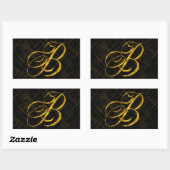 Monogram-B-Imitate Gold Foil Metallic Letter Desig Rechteckiger Aufkleber (Blatt)