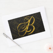 Monogram-B-Imitate Gold Foil Metallic Letter Desig Rechteckiger Aufkleber (Umschlag)