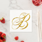 Monogram-B-Imitate Gold Foil Metallic Letter Desig Serviette (Beispiel)
