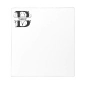 Monogram B - Initialer Schreibtisch Notepad Notizblock (Vorderseite)