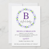 Monogram B ist für Babydusche geeignet Einladung (Vorderseite)