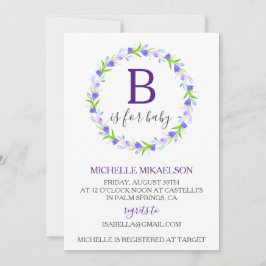 Monogram B ist für Babydusche geeignet Einladung