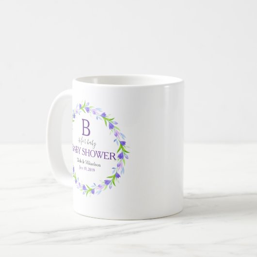 Monogram B ist für Babydusche geeignet Kaffeetasse (Vorderseite Links)