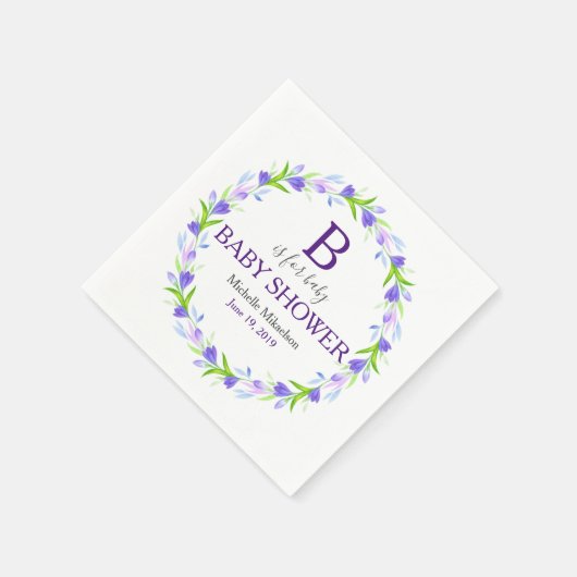 Monogram B ist für Babydusche geeignet Serviette (Ecke)