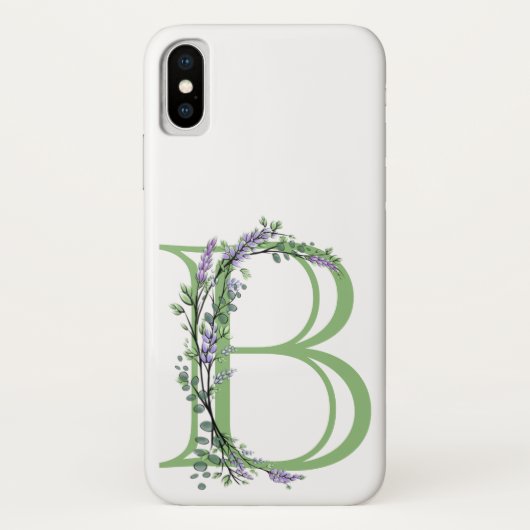 Monogram B Lavendel Eucalyptus Case-Mate iPhone Hülle (Rückseite)