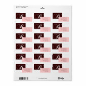 Monogram B Moderne Adressenmarken Braun Rosa Adressaufkleber (Vorne)