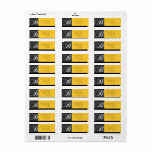 Monogram B Moderne Adressenmarken Gelb Schwarz (Vorne)