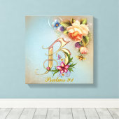 Monogram B Premium Wrapped Canvas (Gloss) Leinwanddruck (Insitu (Holzboden))