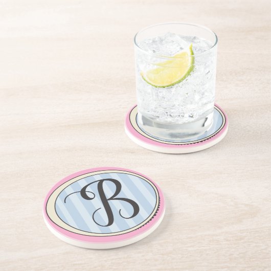 Monogram B Sandstone Untersetzer (Seite)