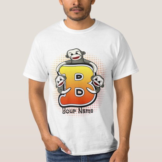 Monogram-B-Socken-Affen-T - Shirt (Vorderseite)