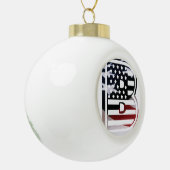 Monogram B USA Flag Keramik Kugel-Ornament (Links)
