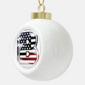 Monogram B USA Flag Keramik Kugel-Ornament (Rechts)